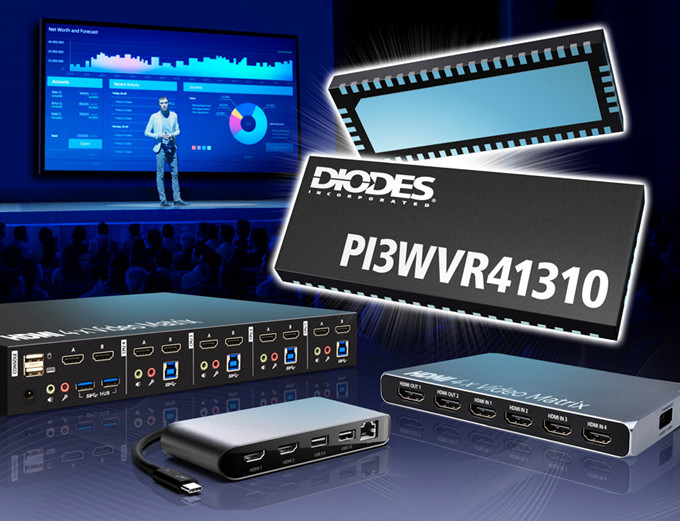 Diodes 推出 13.5Gbps 高速視頻開(kāi)關(guān) PI3WVR41310